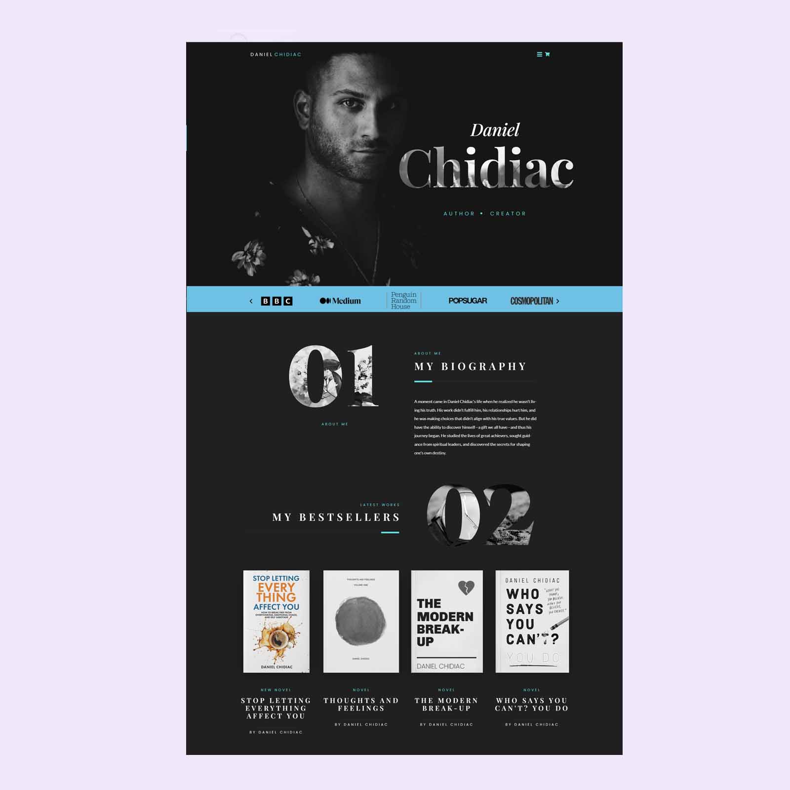 Book Author website design