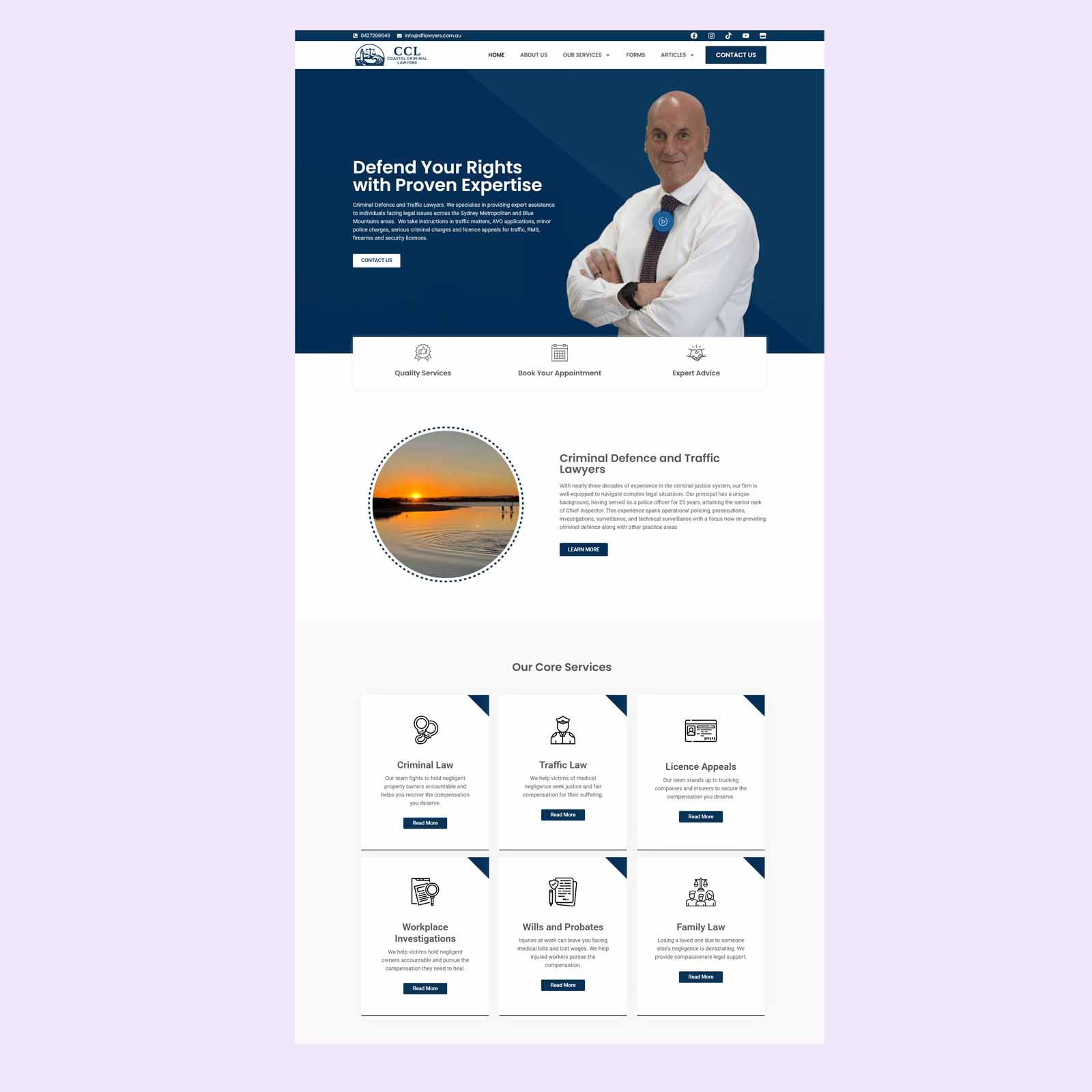 Criminal Defence Lawyer website design