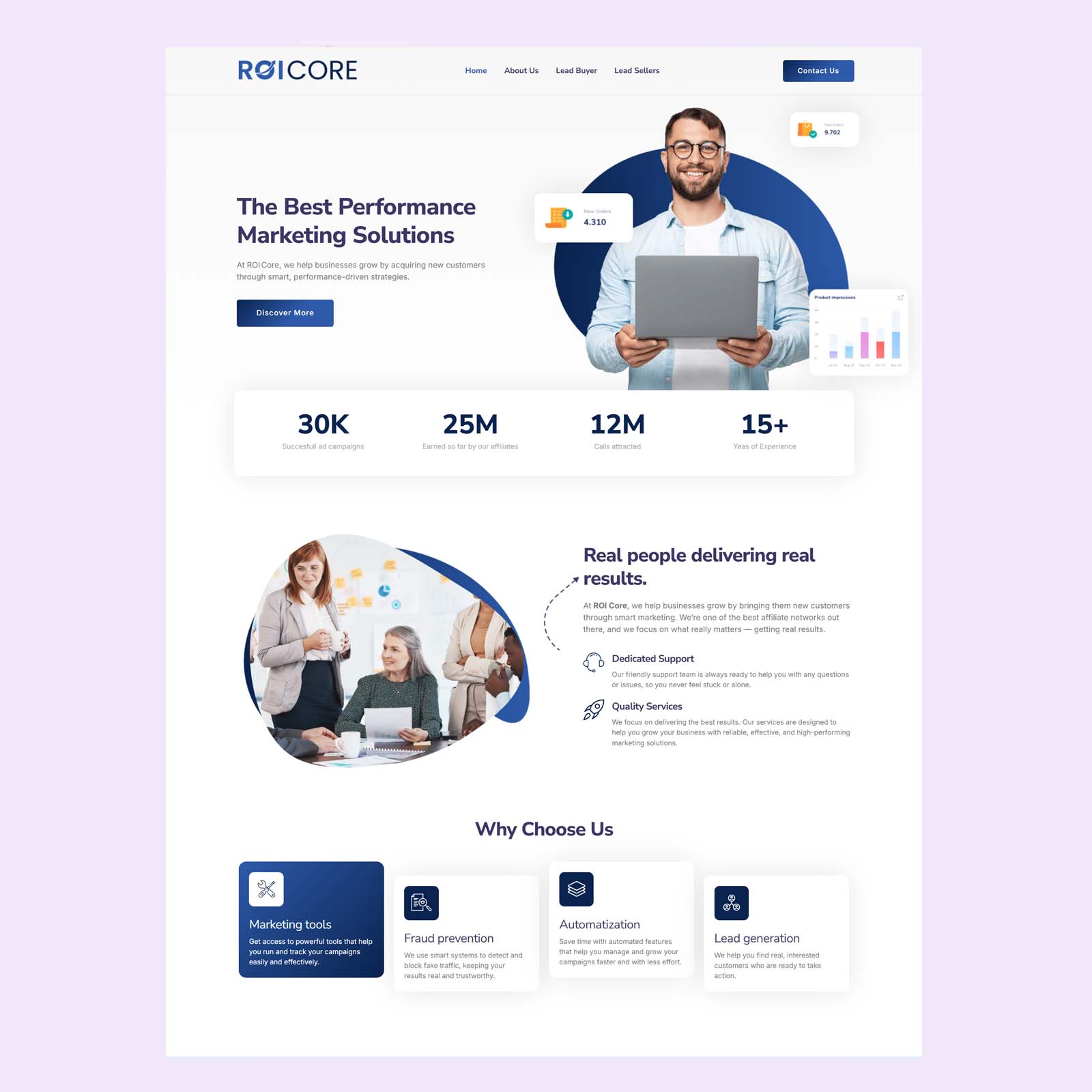 Marketing agency website design