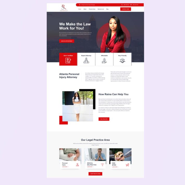 Personal Injury Lawyer Wordpress Design