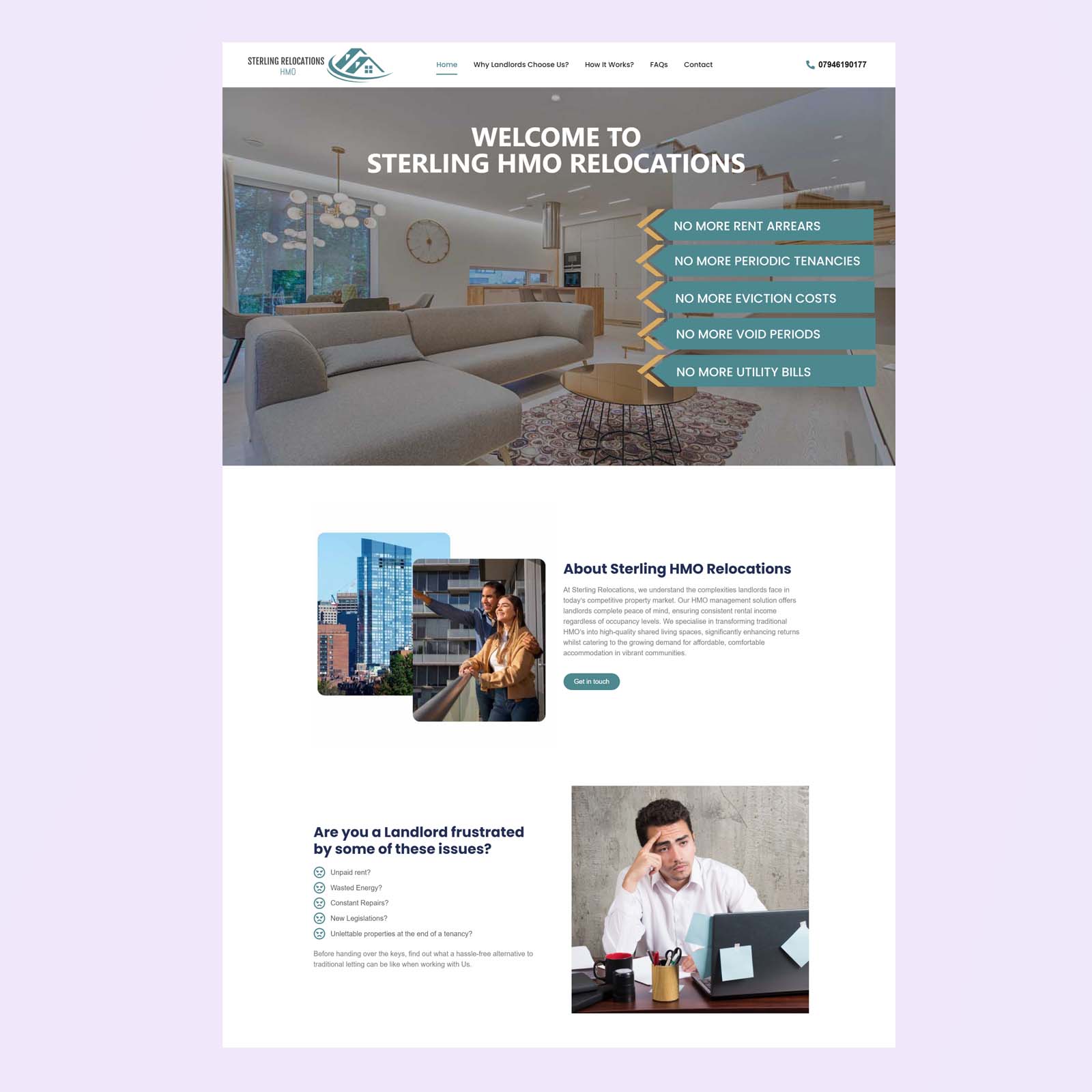 Property Management Website Design for Sterling HMO Relocations