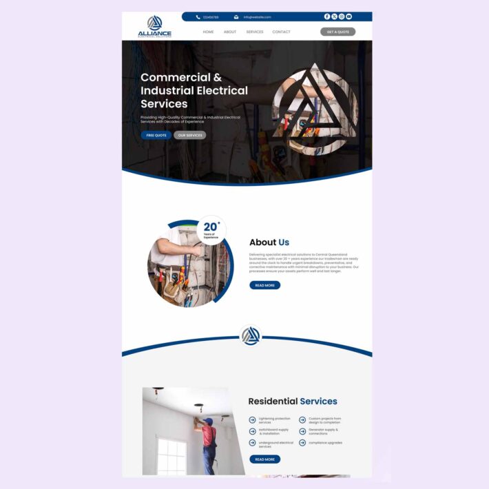 electrical services website design porrtfolio