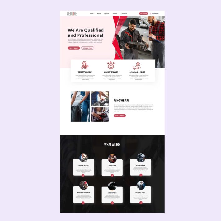 Automotive Services Website design