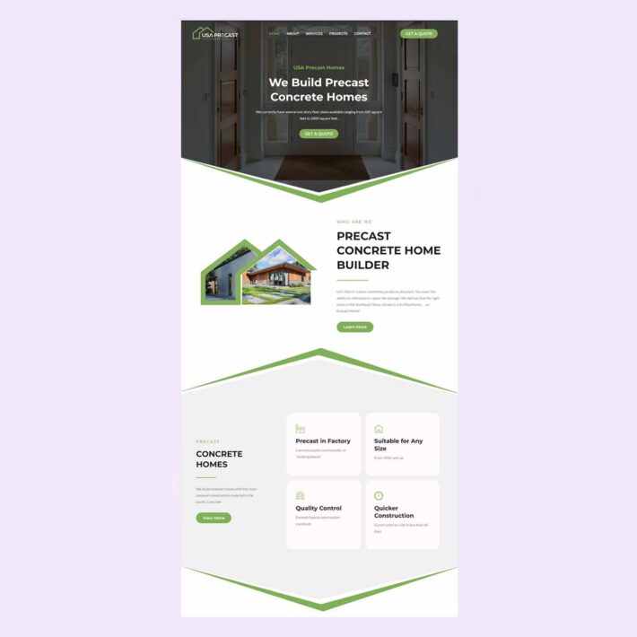 Concrete Home Builder Website Design