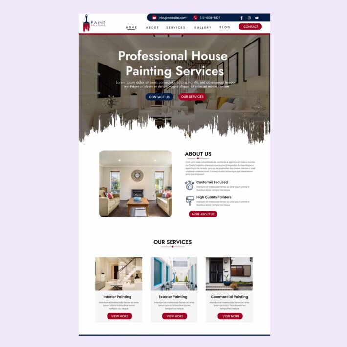 Home Paint Services website design