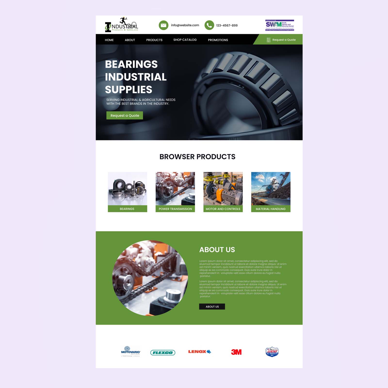 Industrial Parts Manufacturer Website Design