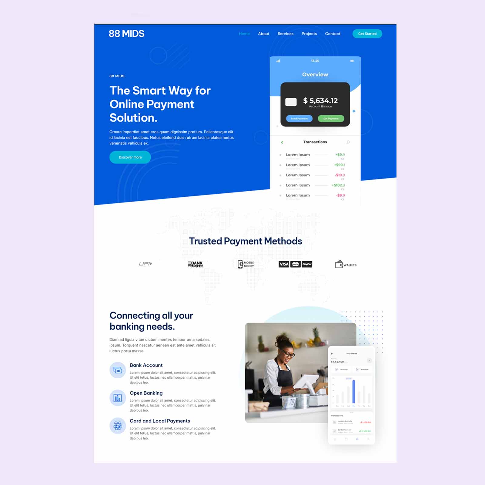 Payment App Landing Page Design