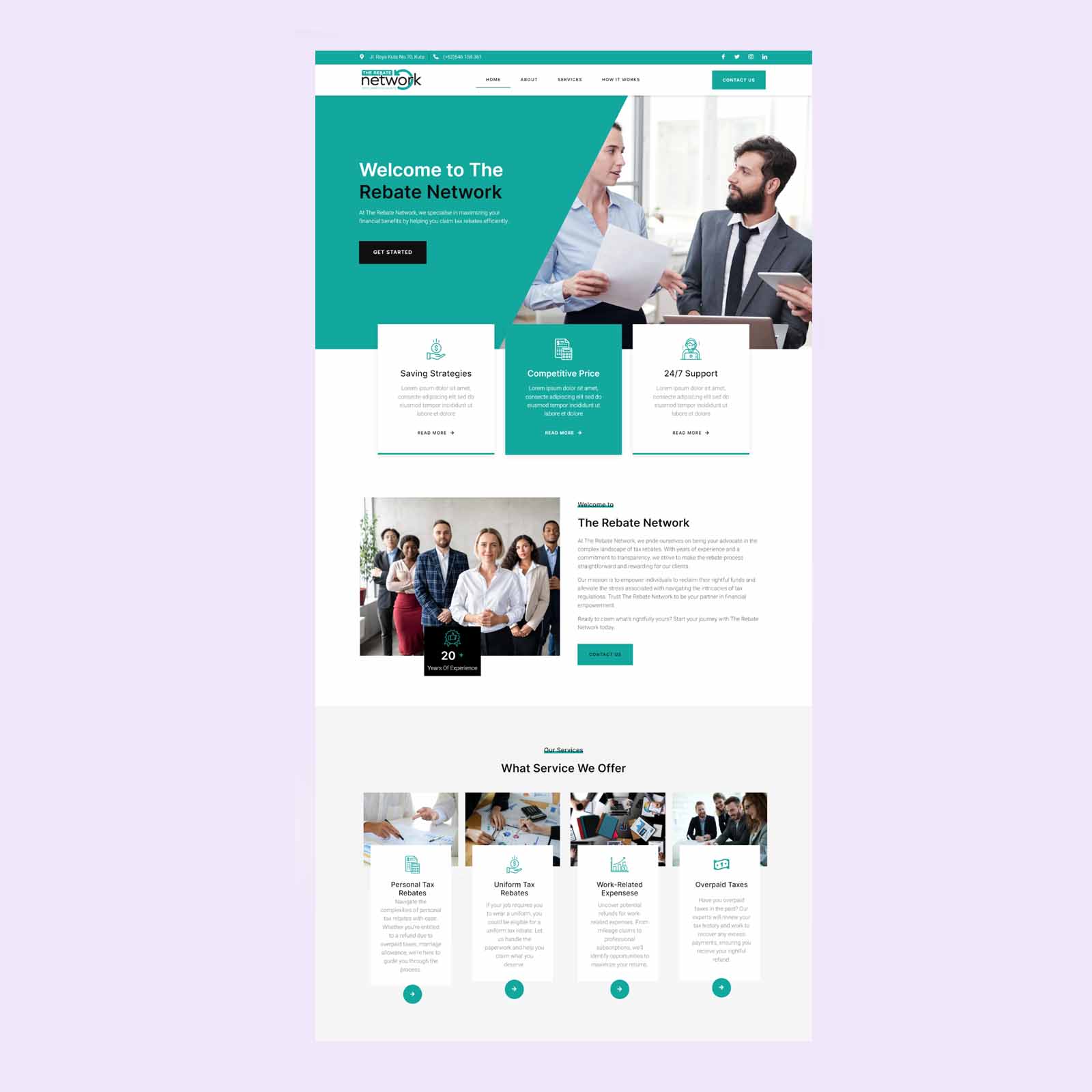 Tax Rebate Services website design