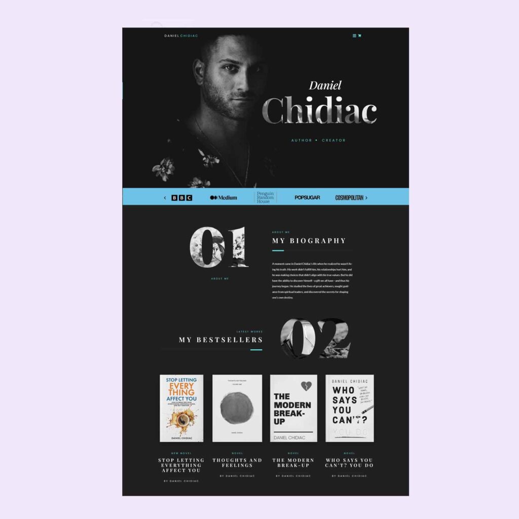Book Author website design