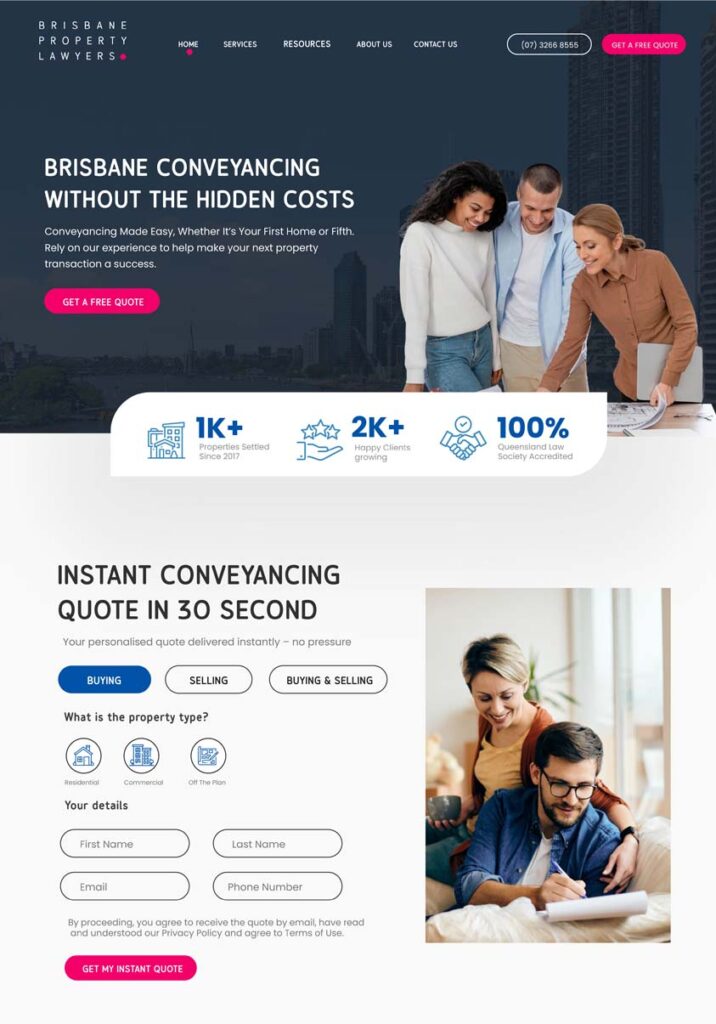 Property Lawyers website design