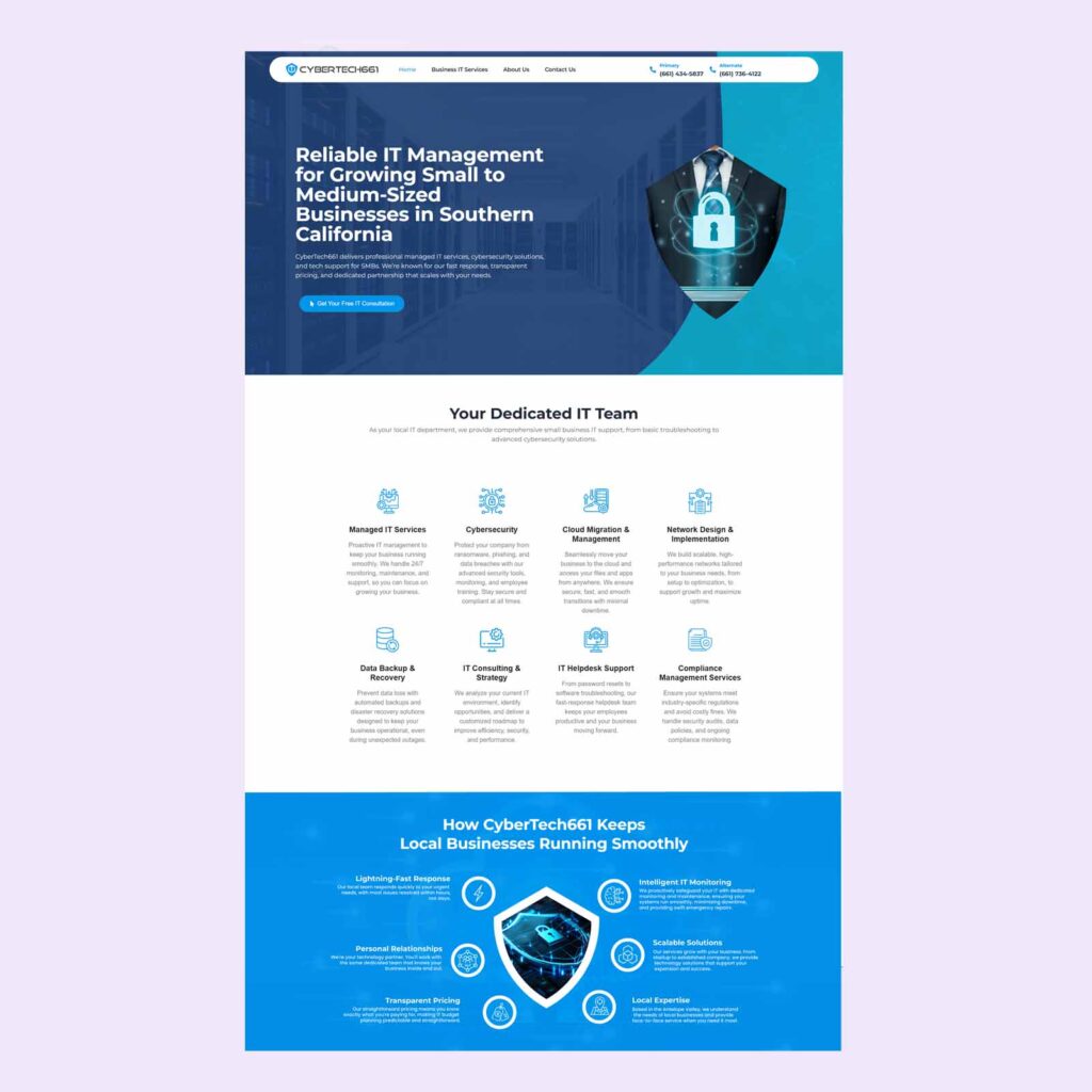 Cyber Tech Services Website Design