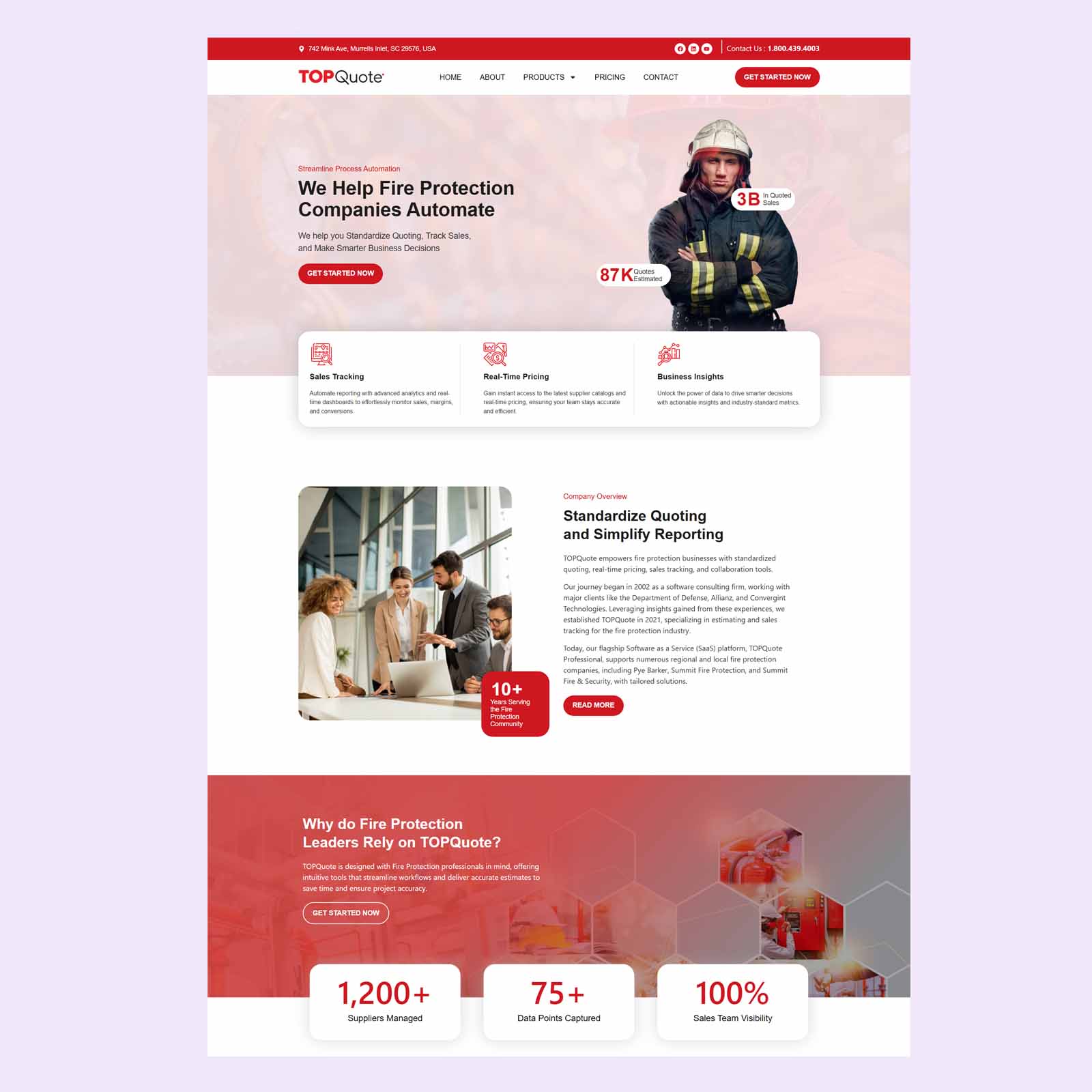 Fire Protection Software Website Design